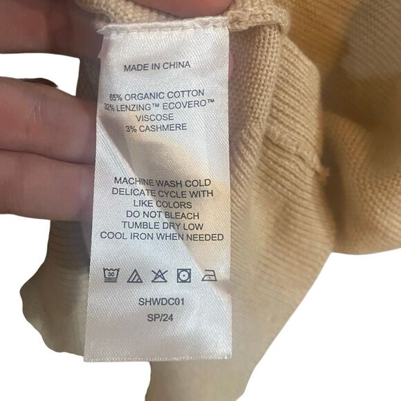 Quince, lightweight, organic cotton, cashmere link stitch Dolman sweater, Heathe - Picture 6 of 6